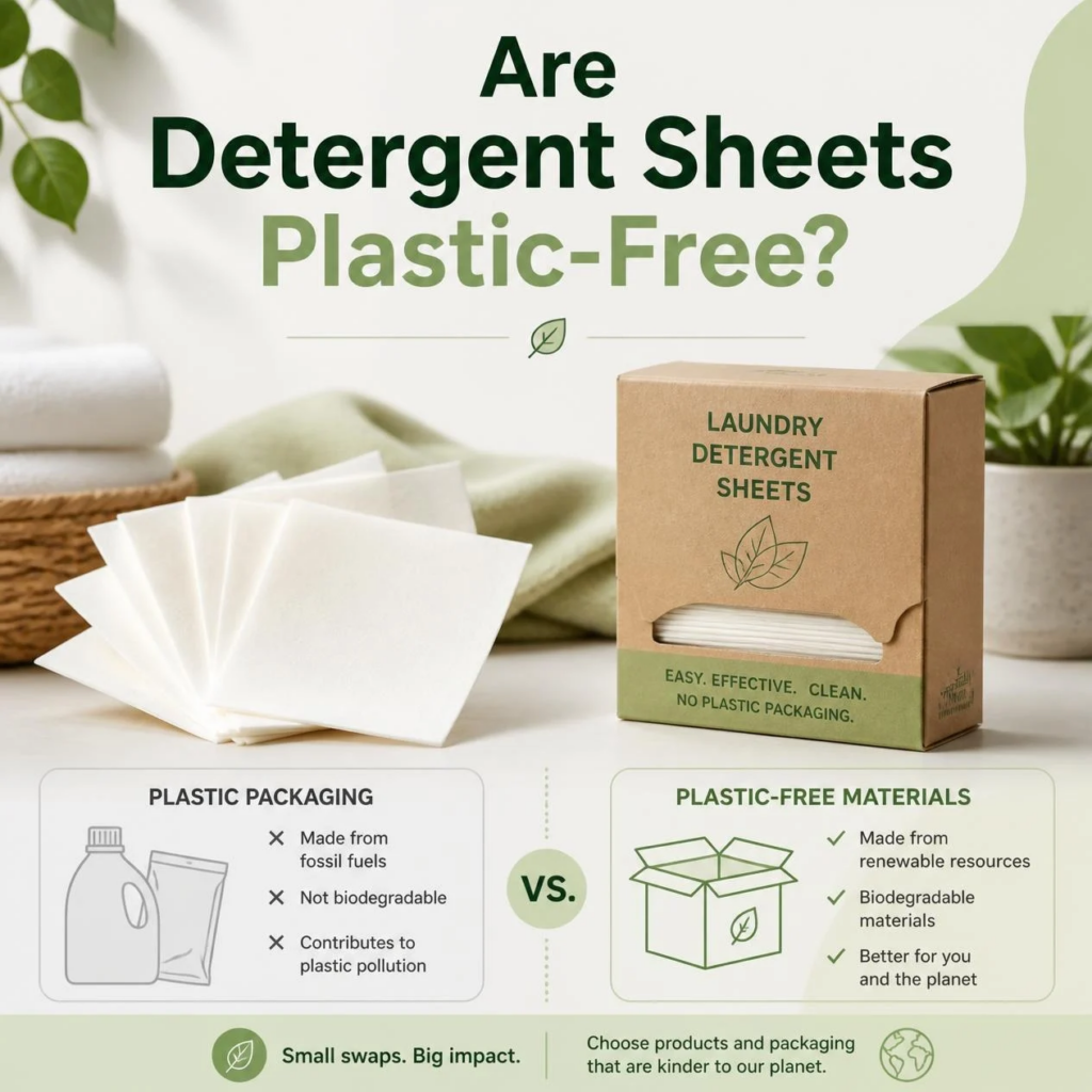 Laundry detergent sheet dissolving in water, showing whether it's truly plastic-free