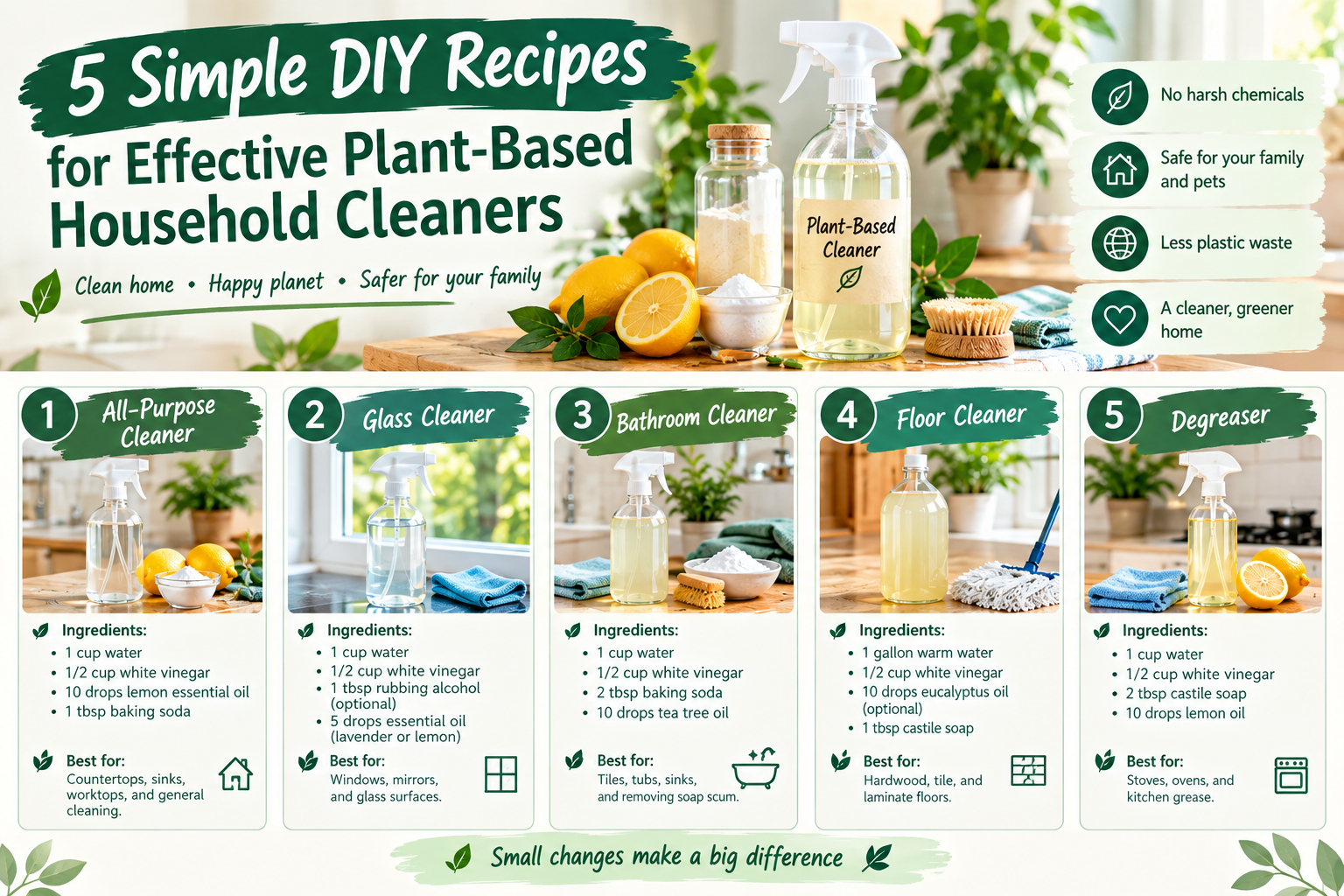 5 Simple DIY Recipes for Effective Plant-Based Household